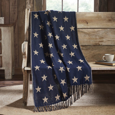 My Country Stars Woven Throw - Primitive Star Quilt Shop