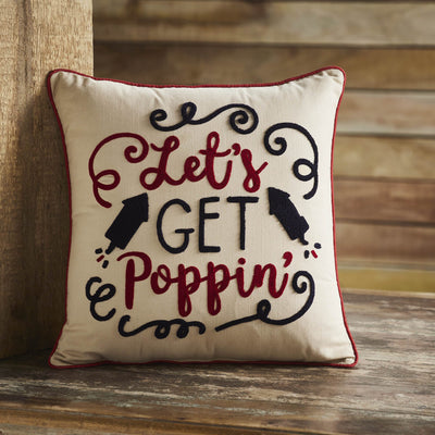 Let's Get Poppin' Pillow 18" - Primitive Star Quilt Shop
