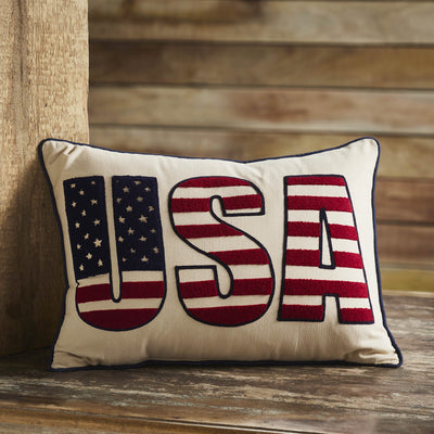 USA Pillow 14x20" - Primitive Star Quilt Shop