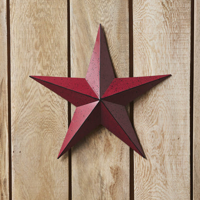 12" Speckled Cranberry Barn Star - Primitive Star Quilt Shop