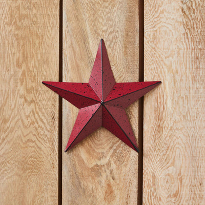 8" Speckled Cranberry Barn Star - Primitive Star Quilt Shop