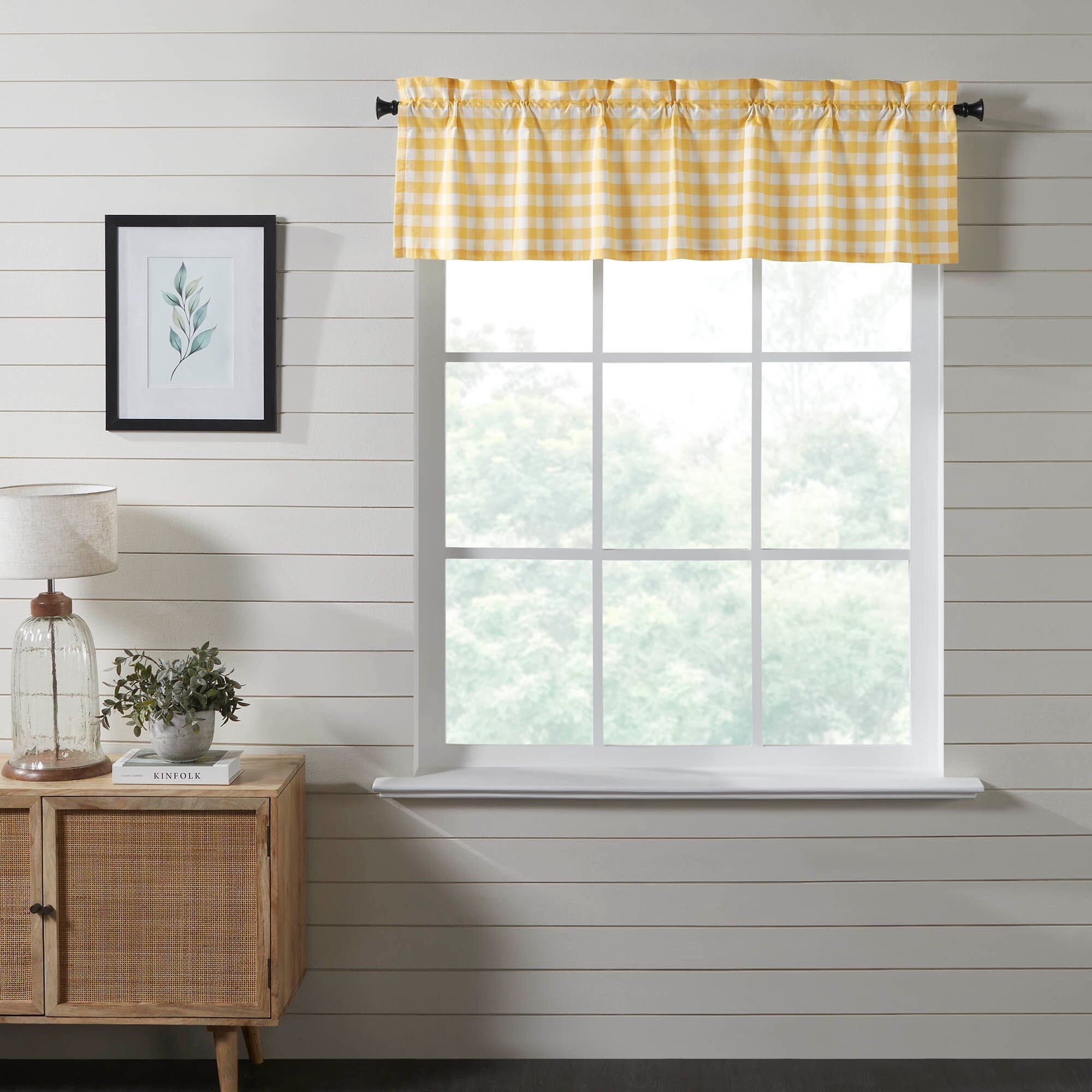 Annie Yellow Buffalo Check Lined Valance 60"