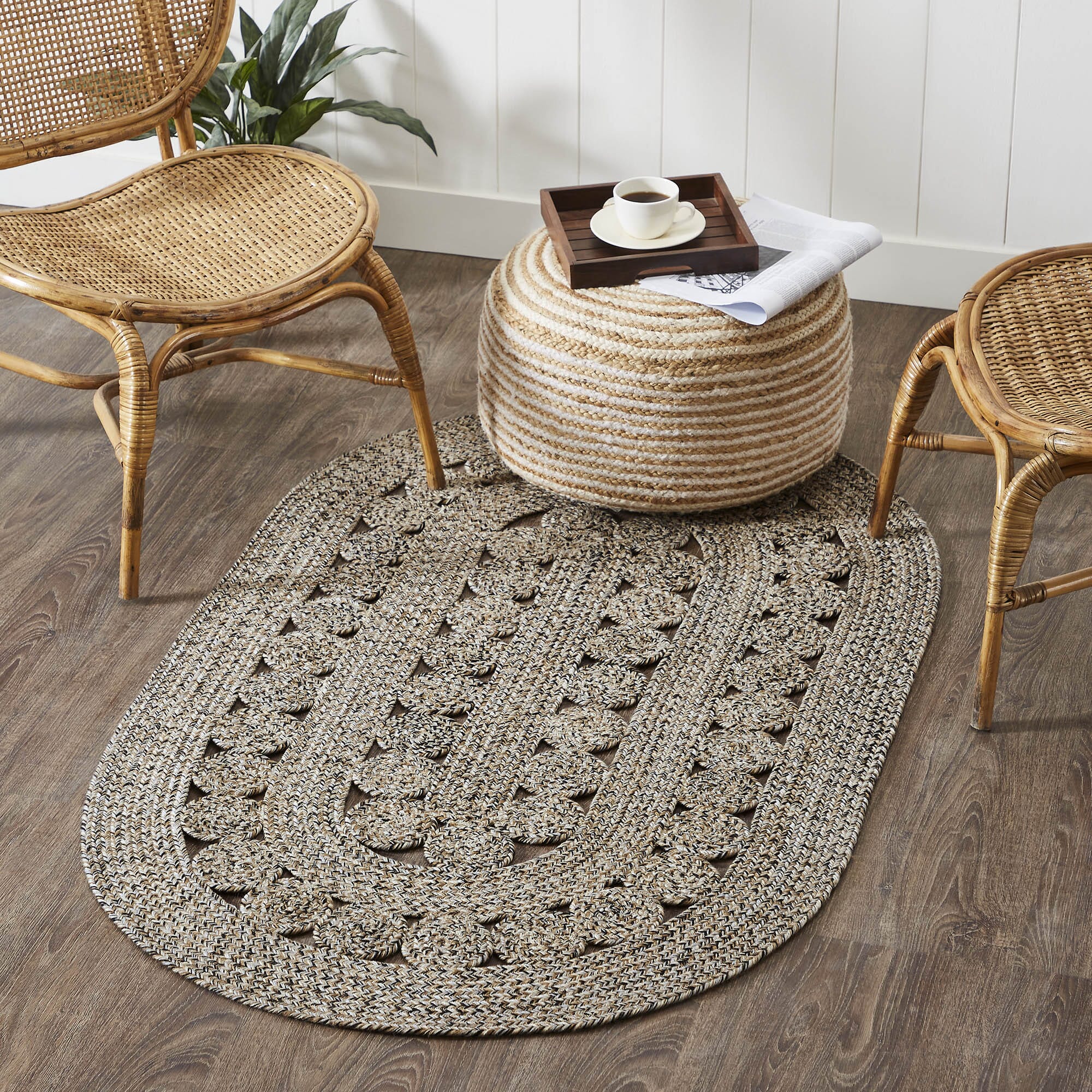 Celeste Blended Pebble Indoor/Outdoor Oval Braided Rug 36x60