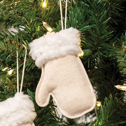 CWI Natural Fabric Mitten Ornament