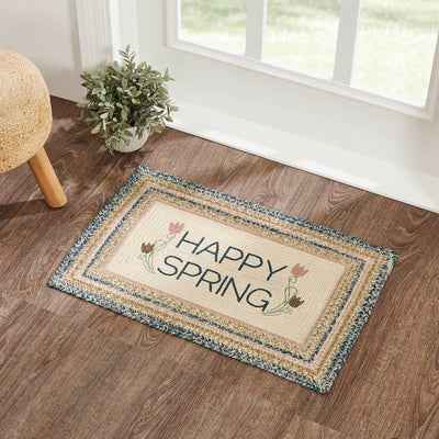 Kaila "Happy Spring" Rectangle Braided Rug 20x30" - with Pad - Primitive Star Quilt Shop