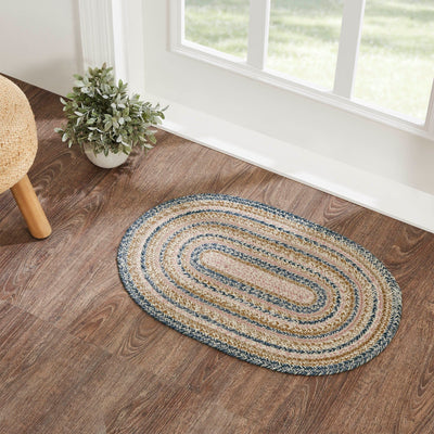 Kaila Oval Braided Rug 20x30" - with Pad - Primitive Star Quilt Shop