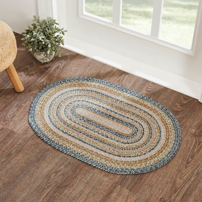 Kaila Oval Braided Rug 24x36" - with Pad - Primitive Star Quilt Shop