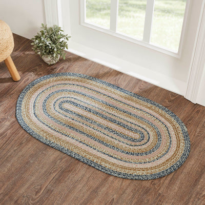Kaila Oval Braided Rug 27x48" - with Pad - Primitive Star Quilt Shop
