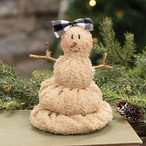CWI Melting Snowman - Girl with Buffalo Check Bow