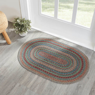 Multi Oval Braided Rug 24x36" - with Pad - Primitive Star Quilt Shop