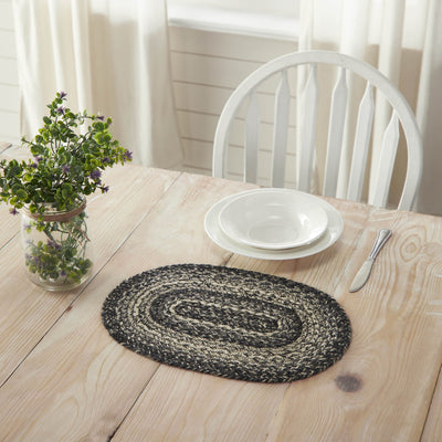 Sawyer Mill Black Braided Oval Placemat 10x15" - Primitive Star Quilt Shop