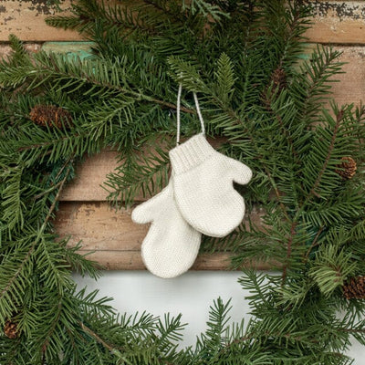 White Mitten Ornament 4" - Primitive Star Quilt Shop