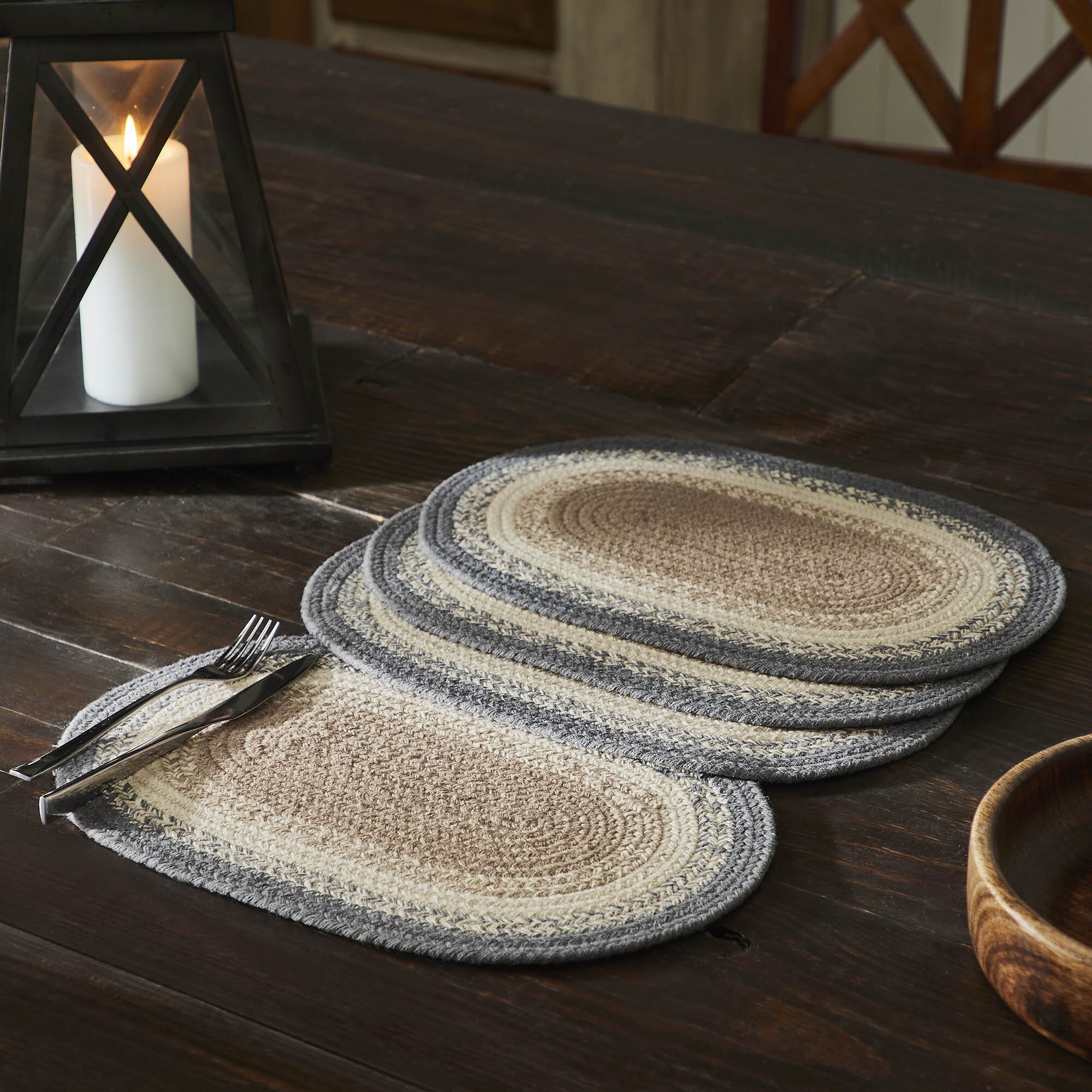 Finders Keepers Oval Braided Placemat 10x15" Set of 4