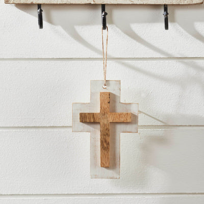 Wooden Cross Hanging Ornament - Primitive Star Quilt Shop