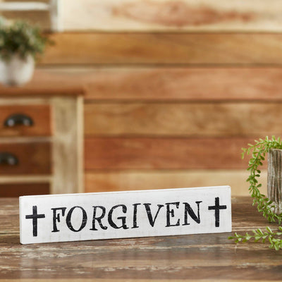 "Forgiven" with Crosses Wood Sign - 3x14" - Primitive Star Quilt Shop
