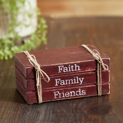 "Faith Family Friends" Faux Book Stack - Primitive Star Quilt Shop