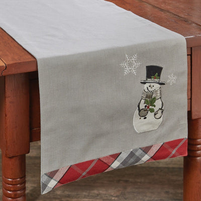 Sketchbook Snowman and Holly Table Runner 36" - Primitive Star Quilt Shop