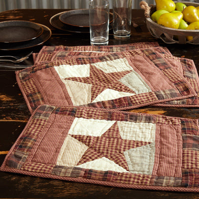 Abilene Star Quilted Placemat - Set of 6 - Primitive Star Quilt Shop
