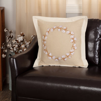 Ashmont Cotton Wreath Pillow 18" - Primitive Star Quilt Shop