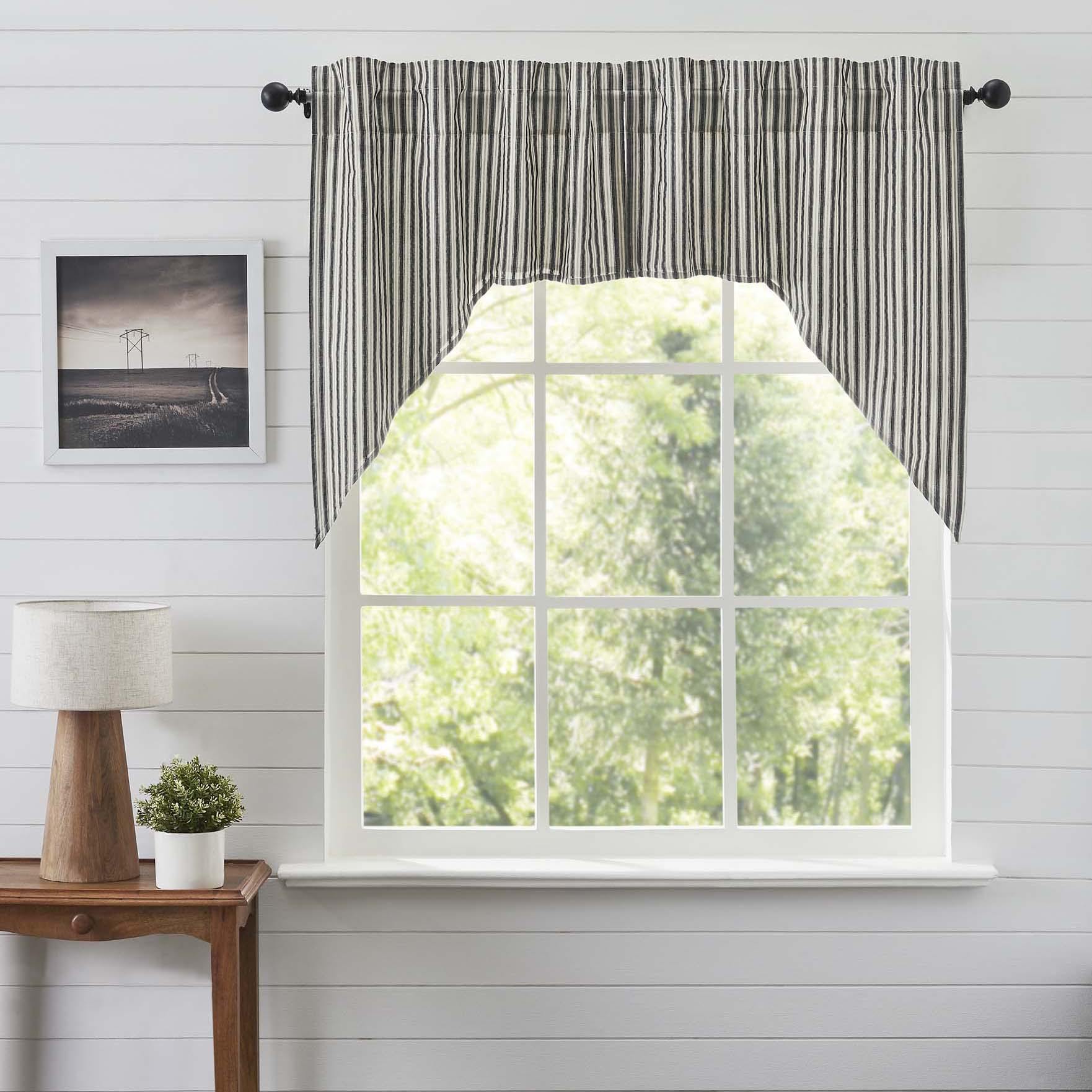 Ashmont Ticking Stripe Lined Swag Curtains