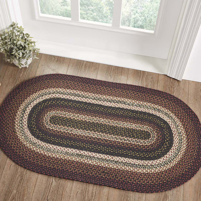 Beckham Oval Braided Rug 27x48" - with Pad - Primitive Star Quilt Shop