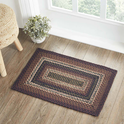 Beckham Rectangle Braided Rug 20x30" - with Pad - Primitive Star Quilt Shop