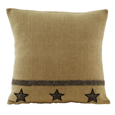 Burlap Star Tan Pillow 16" Filled - Primitive Star Quilt Shop