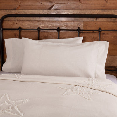 Burlap Antique White King Pillow Case - Set of 2 - Primitive Star Quilt Shop