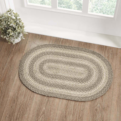 Cobblestone Oval Braided Rug 20x30" - with Pad - Primitive Star Quilt Shop