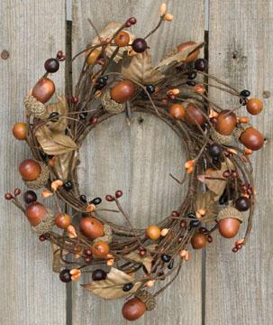 Country Mix Acorn Candle Ring - Primitive Star Quilt Shop