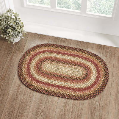 Ginger Spice Oval Braided Rug 20x30" - with Pad Default - Primitive Star Quilt Shop