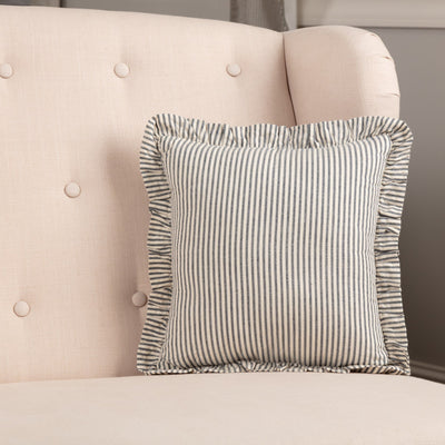 Hatteras Blue Seersucker Fabric Pillow 12" - Primitive Star Quilt Shop