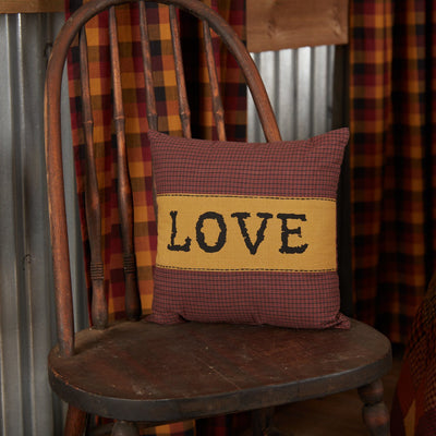 Heritage Farms Love Pillow 12x12" - Primitive Star Quilt Shop
