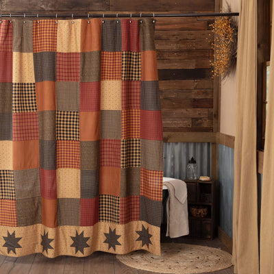 Maisie Patch Shower Curtain - Primitive Star Quilt Shop