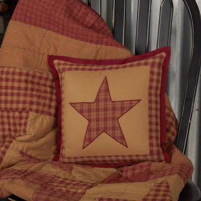 Ninepatch Star Quilted Pillow 12" - Primitive Star Quilt Shop