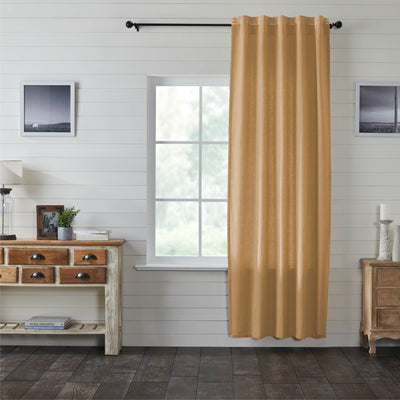 Simple Life Flax Khaki Lined Single Panel Curtain 96" - Primitive Star Quilt Shop