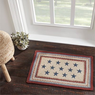 Celebration Rectangle Braided Rug 20x30" - With Pad - Primitive Star Quilt Shop