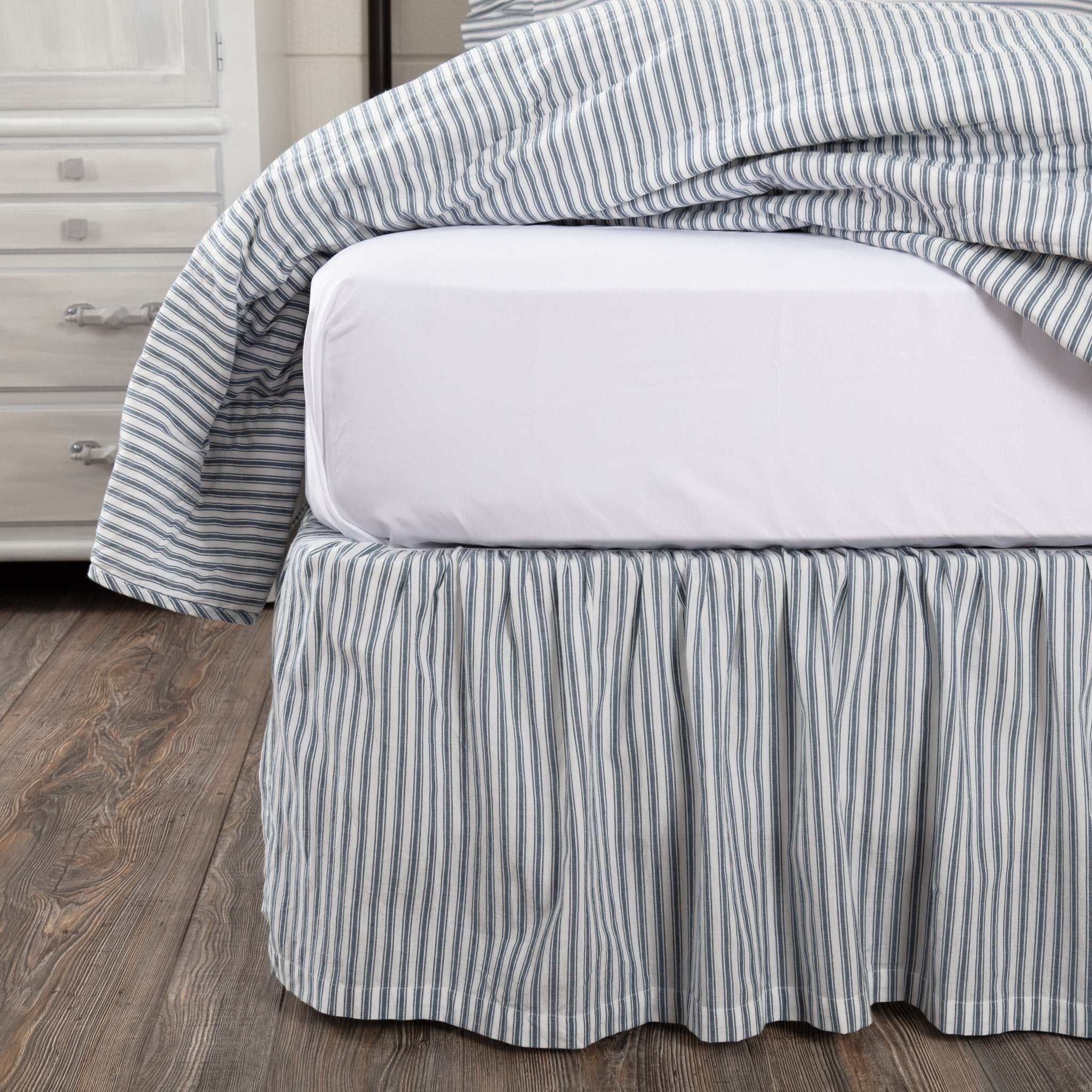 コットンクラブ('84米)　Blu-ray　ブルーレイ Sawyer Mill Blue Ticking Stripe Bed Skirt