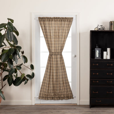 Sawyer Mill Charcoal Plaid Lined Door Panel Curtains 72" Default - Primitive Star Quilt Shop
