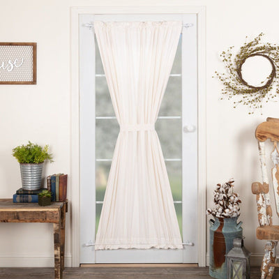 Simple Life Flax Antique White Lined Door Panel Curtain 72" Default - Primitive Star Quilt Shop