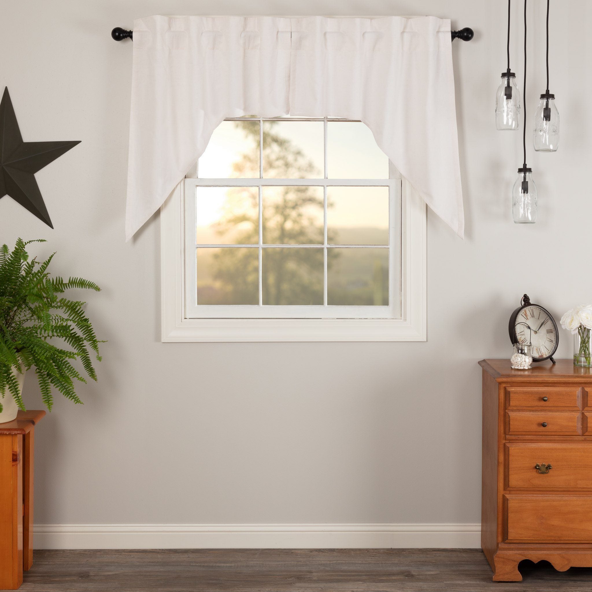 Simple Life Flax Antique White Swag Curtains