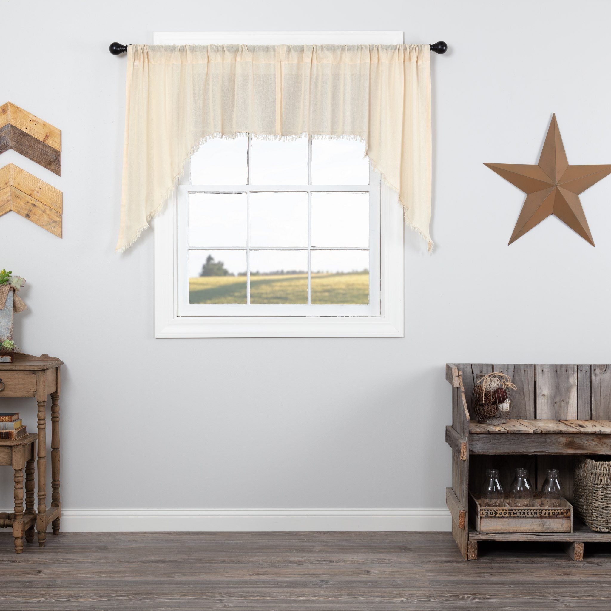 tobacco curtains Cloth Rustic with a relaxed elegance Tobacco Cloth Khaki Prairie Gathered