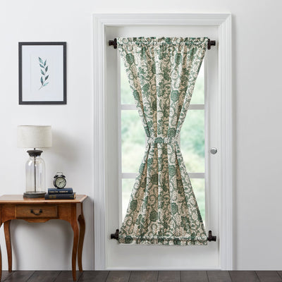 Dorset Green Floral Lined Door Panel Curtain 72" - Primitive Star Quilt Shop