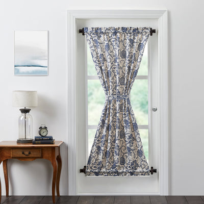 Dorset Navy Floral Lined Door Panel Curtain 72" - Primitive Star Quilt Shop