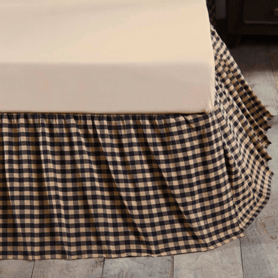 Black Check Bed Skirt - Primitive Star Quilt Shop