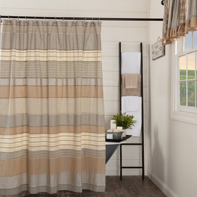 Mill Stripe Shower Curtain - Primitive Star Quilt Shop