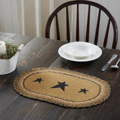 Kettle Grove Star Braided Oval Placemat 12x18" - Primitive Star Quilt Shop