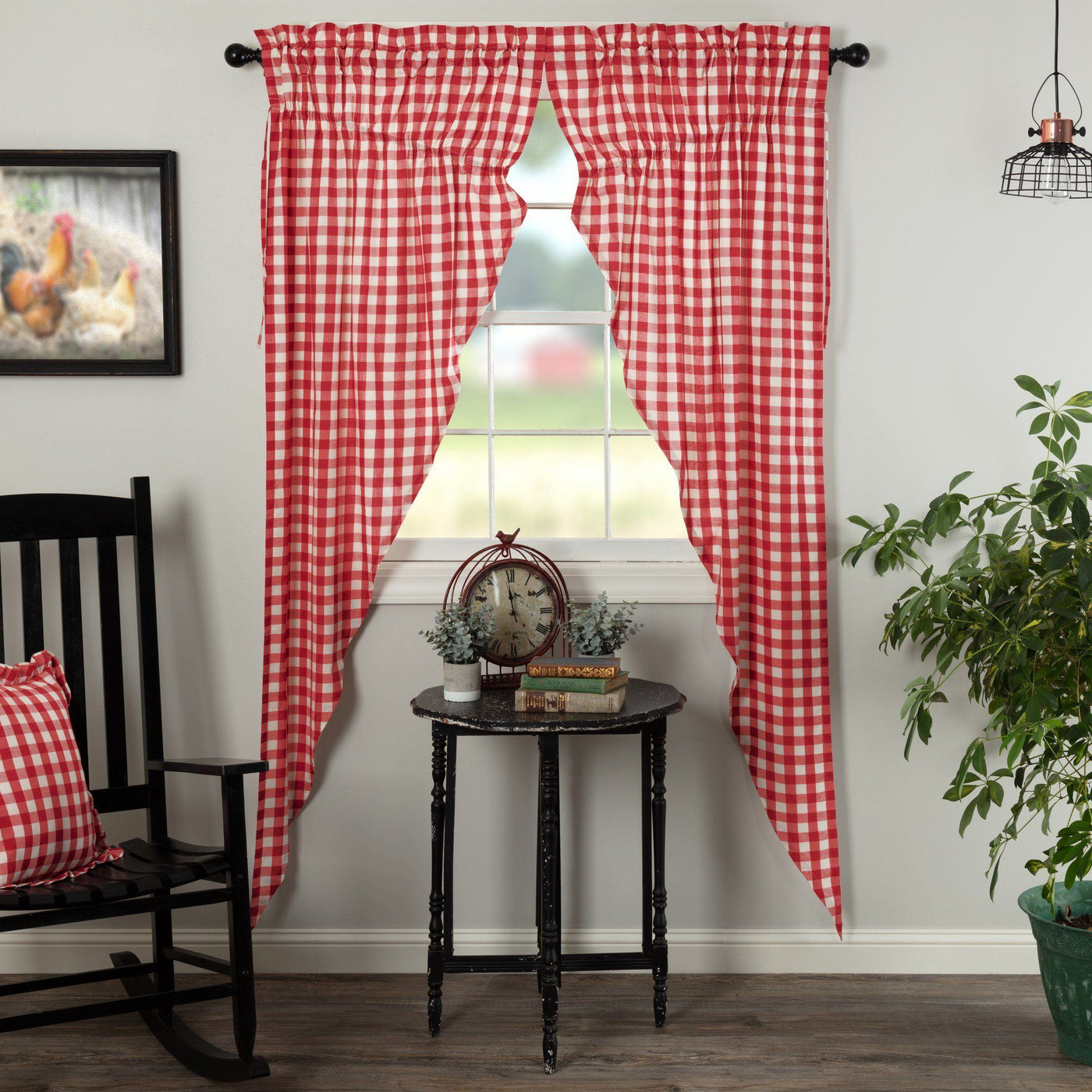 Annie Red Buffalo Check Curtains