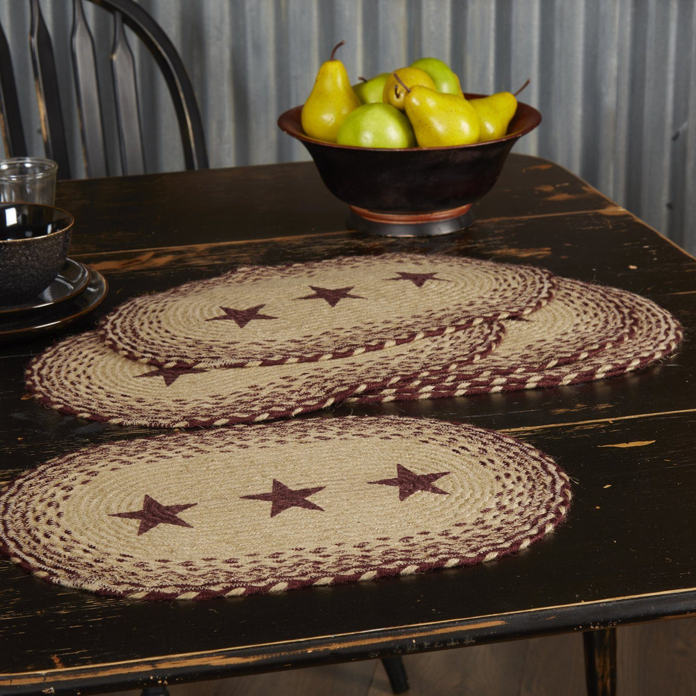 Burgundy and Tan Braided Kitchen