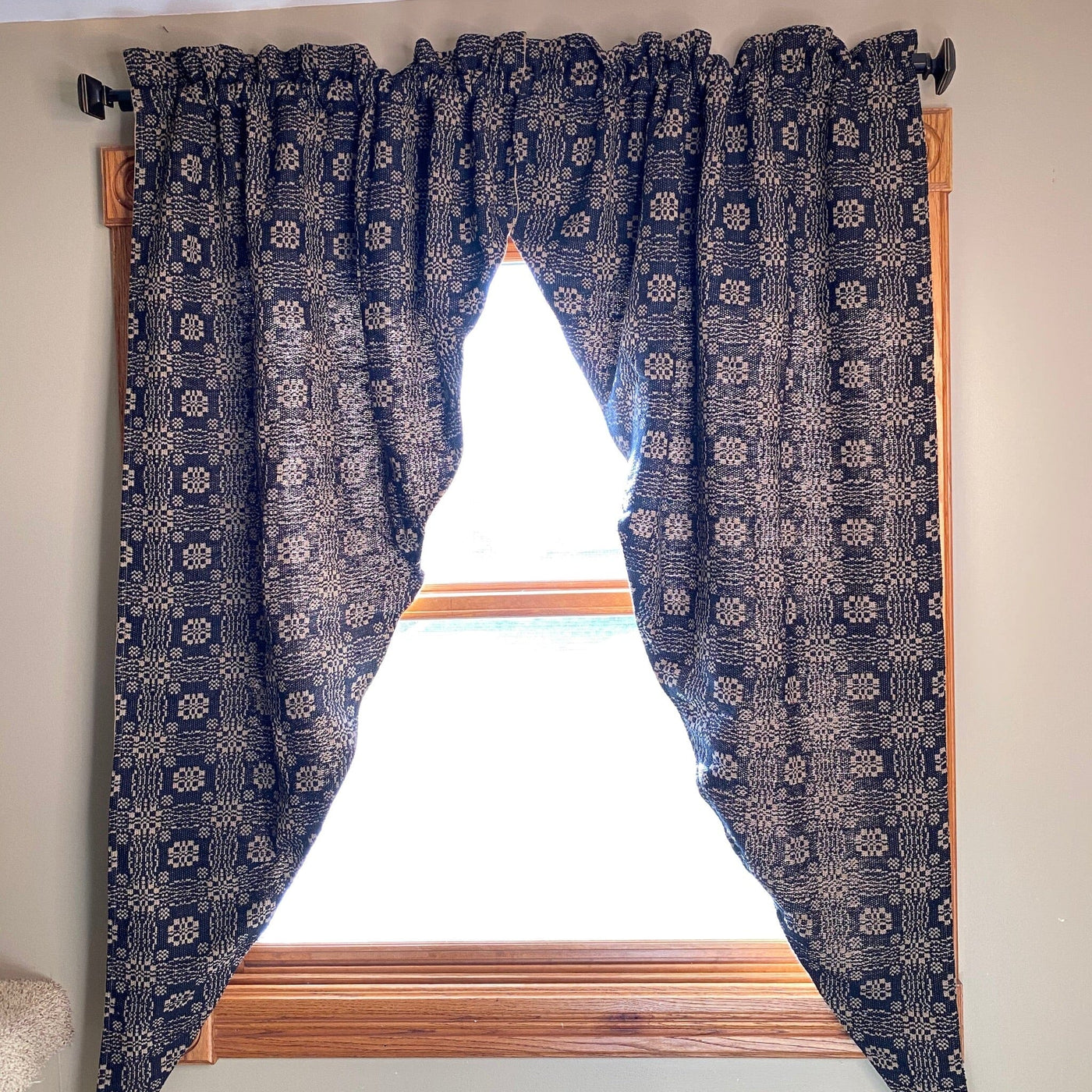 Gettysburg Navy and Tan Curtains